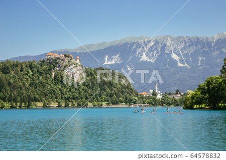 Lake Bled and Bled Castle in Slovenia 64578832