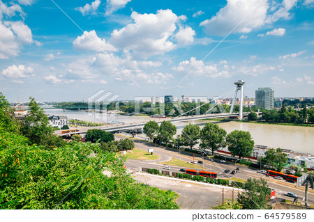 Bratislava city and Danube river panorama view in Bratislava, Slovakia Bratislava city and Danube river panorama view in Bratislava, Slovakia 64579589