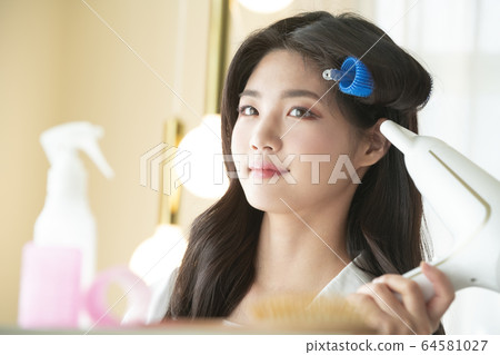 美麗,女人,頭髮 美麗,女人,頭髮 64581027