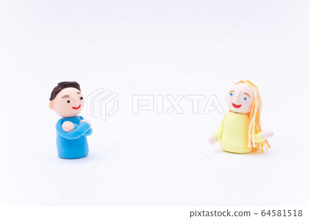 Handmade paper clay doll English conversation class International marriage One-on-one social distance 64581518