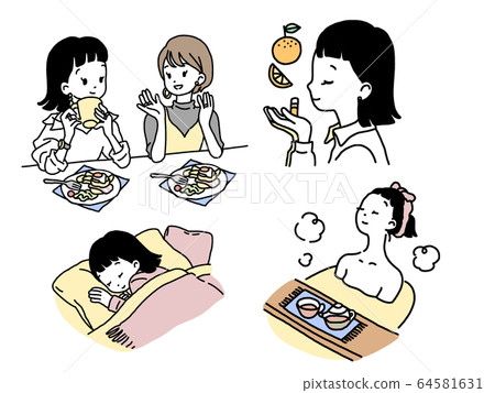 婦女女孩協會香氣睡覺放鬆壓力緩解插圖 婦女女孩協會香氣睡覺放鬆壓力緩解插圖 64581631