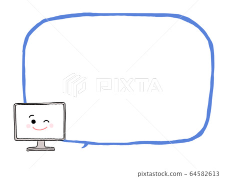 Computer face speech bubble blue illustration - Stock Illustration ...