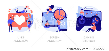 Technology addiction vector concept metaphor. 64582729