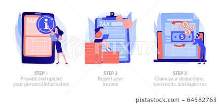 Tax accounting process flowchart vector concept metaphors 64582763