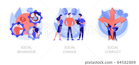 People interaction and communication abstract concept vector illustrations. 64582809