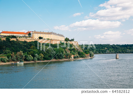 Petrovaradin Fortress on Danube river in Serbia 64582812