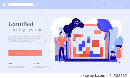 Educational game concept landing page - Stock Illustration [64582885 ...