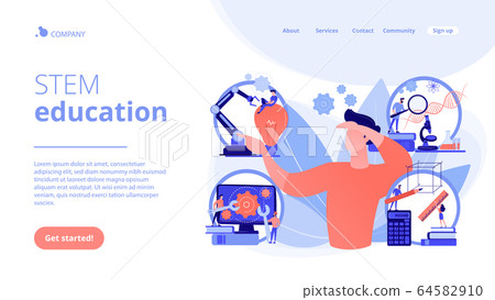 STEM education concept landing page STEM education concept landing page 64582910