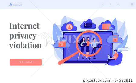 Digital ethics and privacy concept landing page 64582911