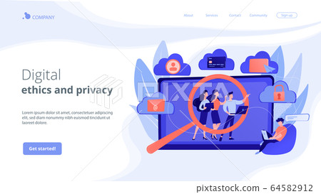 Digital ethics and privacy concept landing page 64582912