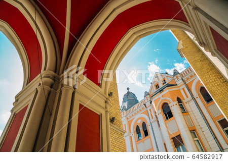 Liberty Square colorful architecture in Novi Sad, Serbia Liberty Square colorful architecture in Novi Sad, Serbia 64582917
