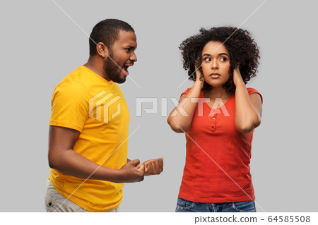 african american couple having argument 64585508