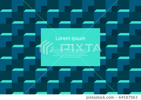 連續幾何圖案-藍色立方體 連續幾何圖案-藍色立方體 64587063