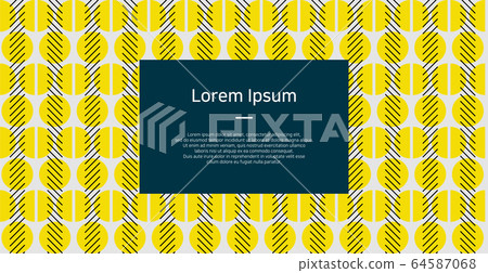 Continuous geometric pattern-yellow circles and black lines Continuous geometric pattern-yellow circles and black lines 64587068
