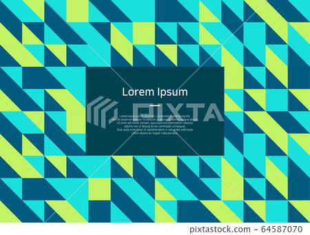 Continuous geometric pattern-light green, light blue, blue triangle Continuous geometric pattern-light green, light blue, blue triangle 64587070