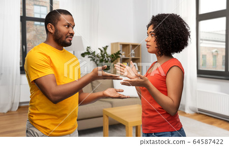 african american couple having argument at home african american couple having argument at home 64587422