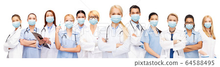 doctors and nurses in protective medical masks doctors and nurses in protective medical masks 64588495