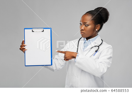 african american female doctor with clipboard african american female doctor with clipboard 64588553
