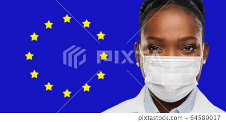 african american doctor in medical mask 64589017