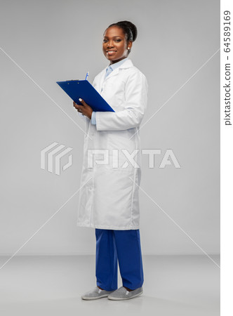 african american female doctor with clipboard african american female doctor with clipboard 64589169