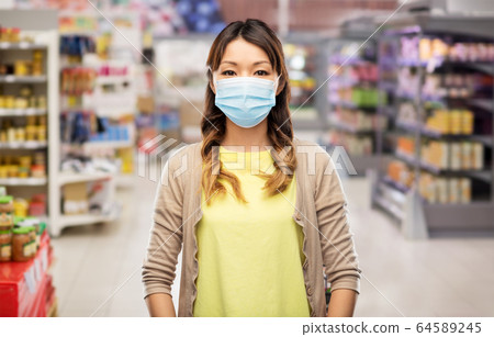 asian young woman in protective medical mask asian young woman in protective medical mask 64589245