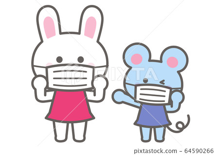 Preventing infectious diseases / Rabbits and mice wearing masks Preventing infectious diseases / Rabbits and mice wearing masks 64590266