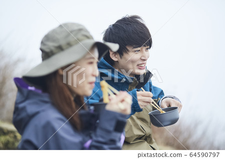 Couple dining at the summit 64590797