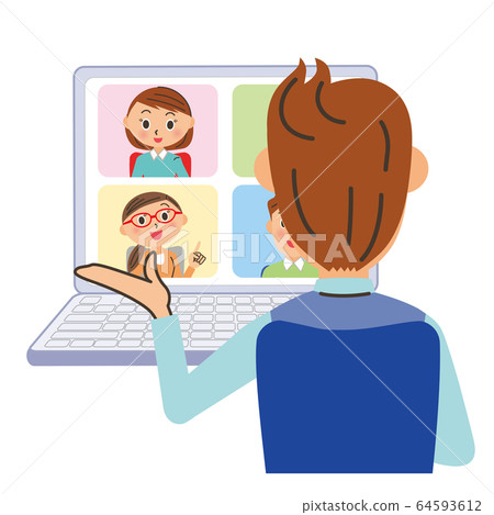 Teleworking male teleworker - Stock Illustration [64593612] - PIXTA