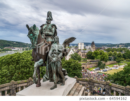 Koblenz City Germany historic monument German Corner where the rivers rhine and mosele flow together Koblenz City Germany historic monument German Corner where the rivers rhine and mosele flow together 64594162
