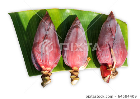 Organic banana cabbage on the banana leaf. Organic banana cabbage on the banana leaf. 64594409