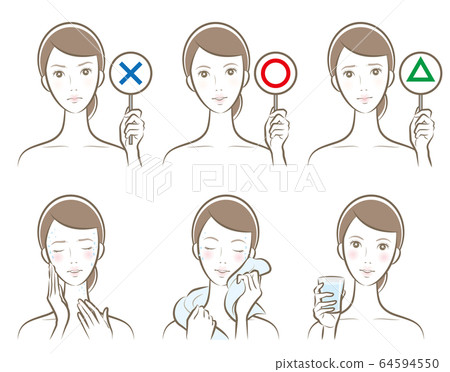 Illustration of woman doing heatstroke measures Illustration of woman doing heatstroke measures 64594550