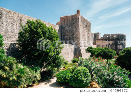 Dubrovnik old town medieval city walls in Croatia Dubrovnik old town medieval city walls in Croatia 64594572