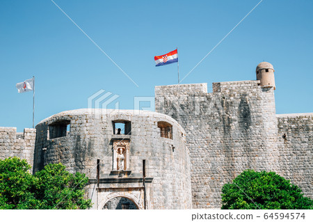 Dubrovnik old town medieval city walls in Croatia Dubrovnik old town medieval city walls in Croatia 64594574