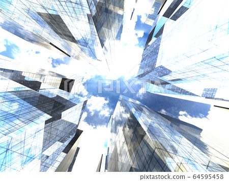 CG插圖三維矩形建築共管公寓徑向傾斜 64595458