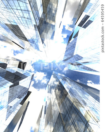 CG插圖三維矩形建築共管公寓徑向傾斜 64595459