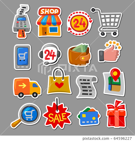 shopping stickers 64596227