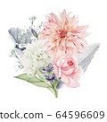Watercolor Flowers Clipart, Floral Wedding Invitation 64596609