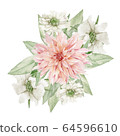 Watercolor Flowers Clipart, Floral Wedding Invitation 64596610