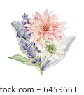 Watercolor Flowers Clipart, Floral Wedding Invitation 64596611