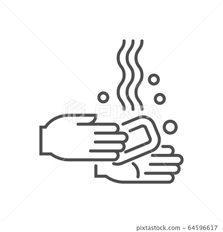 Hand Washing related vector thin line icon - Stock Illustration ...