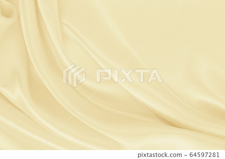 Smooth elegant golden silk or satin luxury cloth Smooth elegant golden silk or satin luxury cloth 64597281