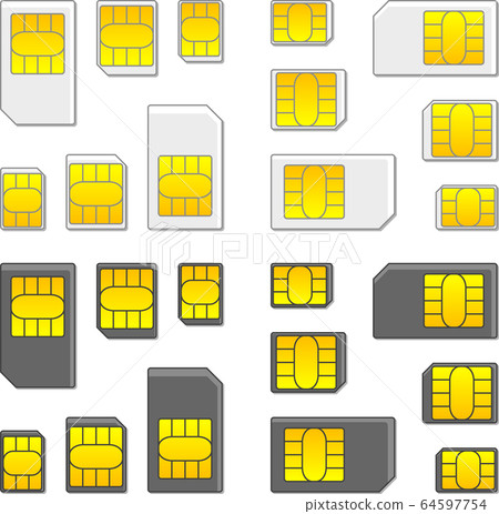 SIM卡與陰影圖標設置矢量圖 SIM卡與陰影圖標設置矢量圖 64597754