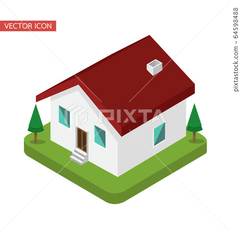 Isometric house flat style vector illustration - Stock Illustration ...