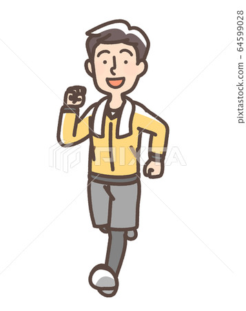 Jogging walking men 64599028