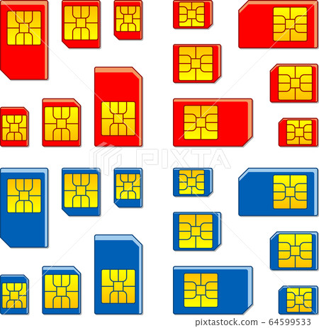 SIM卡與陰影圖標設置矢量圖 64599533
