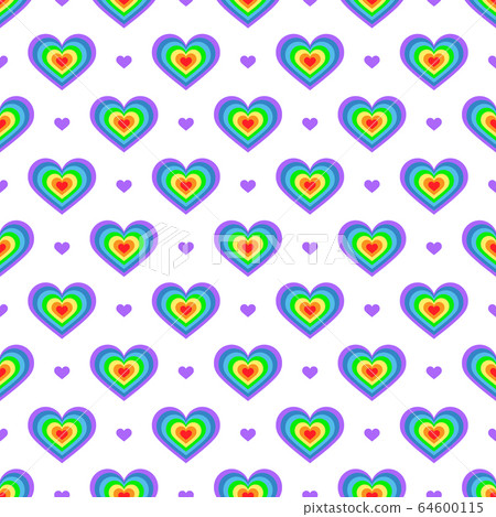 Seamless pattern. Heart with rainbow colors.... - Stock Illustration ...