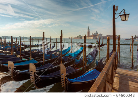 Gondolas on Canal Grande in Venice Italy 64600348