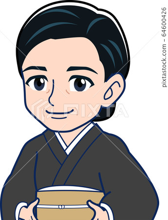 Woman in black kimono Woman in black kimono 64600426