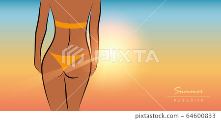 sexy girl in summer on paradise sunny background sexy girl in summer on paradise sunny background 64600833