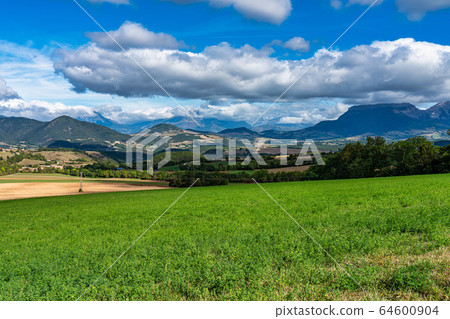 Trieves valley with the Vercors mountain range Trieves valley with the Vercors mountain range 64600904